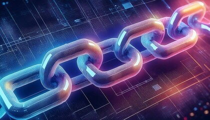 Block chain Crypto currency Blockchain concept wireframe chain with digital code