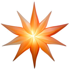 Aufkleber - A vibrant, stylized orange star shape, radiating light and color, perfect for creative designs.
