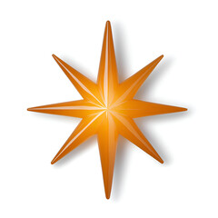 Aufkleber - A vibrant, shiny orange star shape symbolizing light and guidance against a white background.