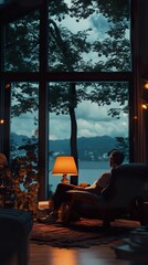 Poster - Relaxing Evening Lake View from Cozy Home