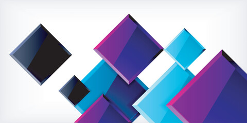 Wall Mural - shiny glossy metallic or plastic square design background. vector illustration for wallpaper, banner