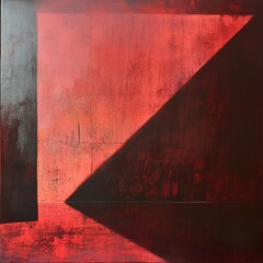 Wall Mural - Crimson Shadow: Abstract Geometric Painting