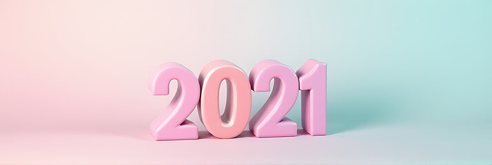 Poster - The year 2021 is displayed prominently on a soft pastel colored background creating a visually appealing effect._00003_