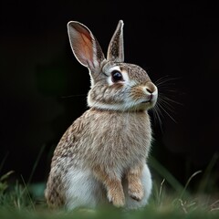 Sticker - Adorable Wild Rabbit in the Grass