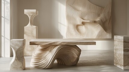 Poster - Innovative Sustainable Design Studio Focused on Artistic Wooden Furniture and Textured Wall Art
