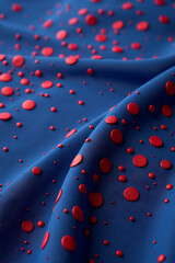 Aufkleber - Red dots on blue fabric create a decorative design used for key visuals in various marketing applications and designs._00002_