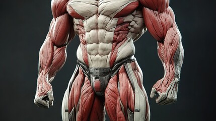 Wall Mural - Detailed Human Muscle Anatomy: A 3D Digital Art