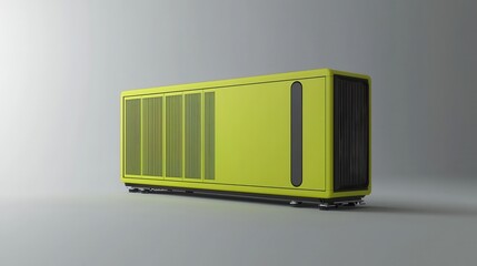 Poster - vibrant green energy storage unit designed for maximum efficiency in modern renewable applications
