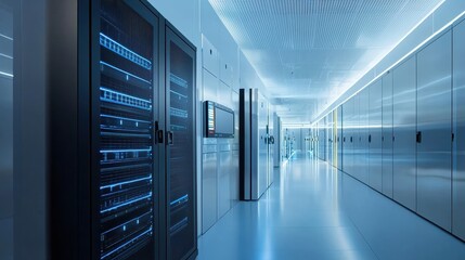 Poster - Advanced High-Tech Battery Storage System in Modern Data Center with Connected Infrastructure