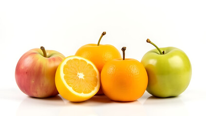 Aufkleber - Fruits arranged in a neat cluster on a clean white background for optimal visual impact._00001_