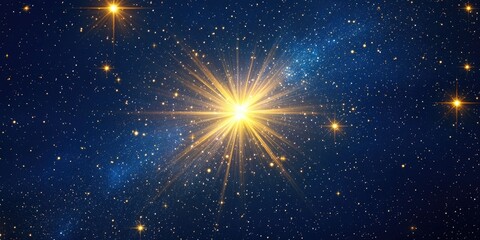 Wall Mural - Vibrant Cosmic Landscape. A Stunning Galaxy Illustration Featuring Shimmering Stardust and Radiant Stars Illuminating the Infinite Space