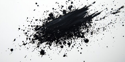 Poster - Black paint splatter on white surface