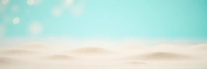 Poster - Backgrounds featuring selective focus on summer and holiday concepts over landscapes of clean white sand for use in copy space decoration ideas._00001_