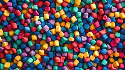 Poster - Colorful Mini Marshmallows Background Texture in Vibrant Shades for Candy or Dessert Themes