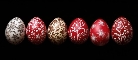 Poster - Hungarian Easter Eggs Traditional Red Eggs with Intricate Floral Motifs for Celebrating Easter Festivities