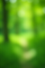 Aufkleber - Abstract green bokeh blurs into a serene tree garden background, creating a peaceful and natural aesthetic visual concept._00004_