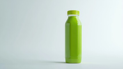 Aufkleber - Green juice bottle with a bright label on a minimalistic white background showcasing freshness and healthy lifestyle choices.