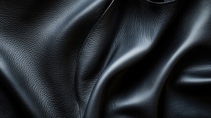 Aufkleber - Natural black leather texture close up showcasing rich grain and softness for fashion or interior design backgrounds.