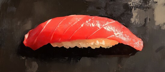 Aufkleber - Maguro sashimi sushi with vibrant red tuna on a dark background showcasing traditional Japanese culinary art and fresh ingredients