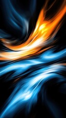 Poster - A blue and orange swirl of light and color