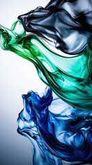 Poster - A blue, green, and purple liquid is flowing out of a container