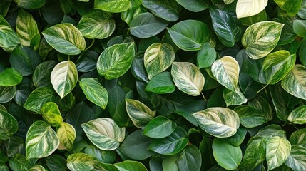 Aufkleber - Vibrant close-up of diverse green leaves against a clear background showcasing natural beauty and texture in foliage.