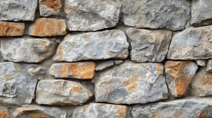 Poster - Rough textured stone wall with natural diverse colors ideal for backgrounds and abstract designs