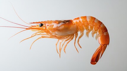 Poster - Grilled Prawn Isolated on Light Background Showcasing Fresh Seafood Culinary Delight for Gourmet Dishes and Seafood Recipes