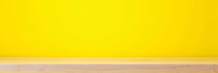 Aufkleber - A wood tabletop is set against a bright yellow background for use in montage product displays and design layouts._00003_