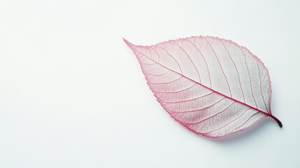 Aufkleber - delicate translucent leaf on pristine white background showcasing natural beauty and intricate details of botanical elements