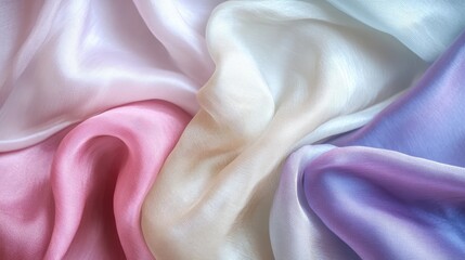  - silk fabric texture with soft pastel colors creating a delicate and elegant background for design pr