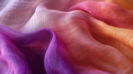 Poster - Vibrant Multicolored Sheer Fabric Textiles Showcasing Soft Texture and Flowing Drapery
