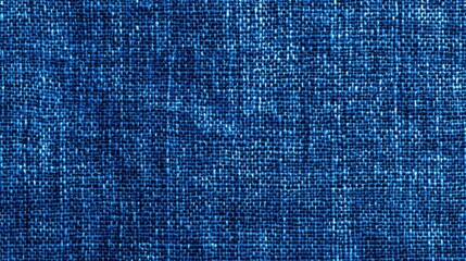 Poster - Blue flax fabric texture background with detailed close-up of woven textile for creative design projects and fashion applications.
