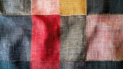 Aufkleber - Colorful Patchwork Fabric Texture for Design and Backgrounds