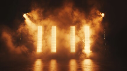 Poster - Theatrical stage with dramatic lighting and smoke effects creating an atmospheric performance backdrop