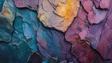 Poster - Vibrant natural rock texture showcasing colorful minerals from a geological formation in a mine environment