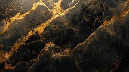Aufkleber - Luxurious black marble with golden veining premium texture for sophisticated backgrounds and elegant design projects
