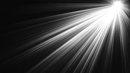 Aufkleber - Black and white monochrome image of sun rays illuminating the sky creating a dramatic contrast and ethereal atmosphere in the composition