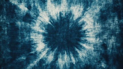 Fototapete - Retro tie dye background with grunge texture featuring a deep blue color scheme and abstract pattern ideal for design projects