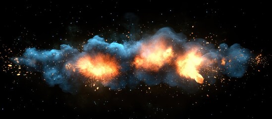Poster - Vibrant fireworks display illuminating the night sky with colorful explosions and dramatic pyrotechnic effects.