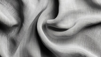 Poster - Elegant Grey Fabric Texture with Soft Drapery Patterns for Background Design and Textile Inspiration