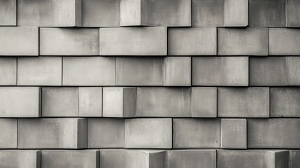 Poster - Modern concrete brick wall texture with varied surface patterns and subtle shadows ideal for architectural backgrounds and design projects