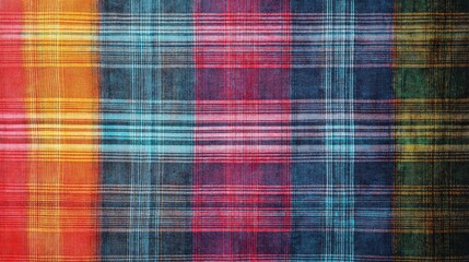 Poster - Colorful Tartan Plaid Fabric Background Ideal for Themed Projects and Creative Designs in Textiles and Interior Decoration