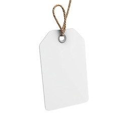 Poster - 3D Rendered White Blank Price Tag Icon on transparent Background