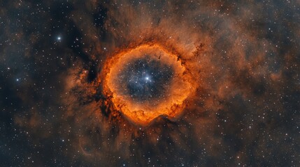 Poster - helix nebula stunning view of starry deep sky in circular eye-shaped formation with vibrant colors a