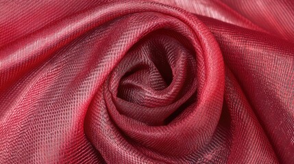 Poster - Red satin fabric texture with a smooth finish ideal for backgrounds, design projects, and textile illustrations showcasing elegance.