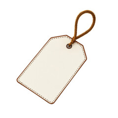 Poster - 3D Rendered White and Brown Blank Price Tag Icon on transparent Background