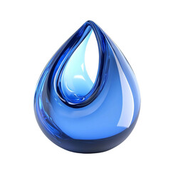 Poster - 3D Rendered Blue Water Droplet Icon on transparent Background