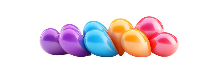 Aufkleber - 3D Rendered Colorful Balloons Icon on White Background