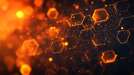 Poster - Ai generated abstract background of hexagonal patterns digital art energetic environment vibrant colors contemporary viewpoint